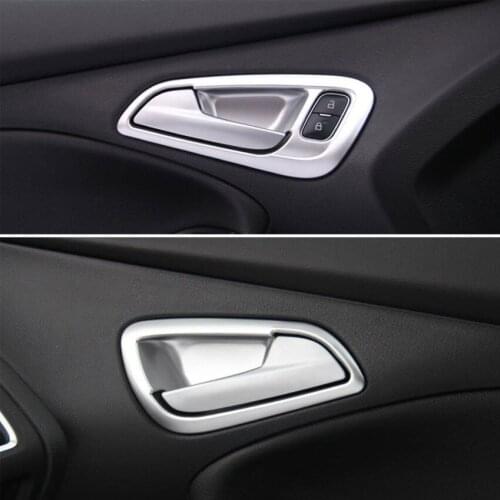 4Pcs/set Car Interior Door Handle Bowl Cover Trim Sticker Fit For Ford Focus 2015 LHD Auto Accessories