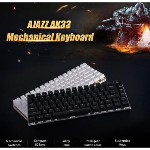 AJAZZ RGB Mechanical Keyboard Mini 82 Keys Layout Blue Black Switches Wired Keyboard