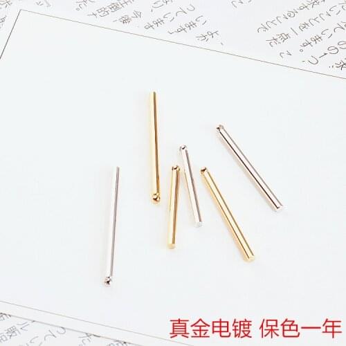 DIY accessories gold plating color a flat head cylindrical long stick ear clip earrings materials