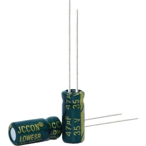 50pcs High frequency low resistance aluminum electrolytic capacitor 35V47UF 47uf35v volume: 5x11
