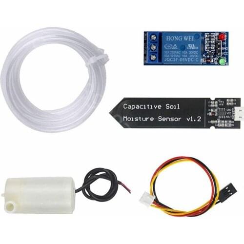 Automatic Irrigation DIY Kit Self Watering System with Capacitive Soil Moisture Sensor 1 Channel 5V Relay Module and Water Pump