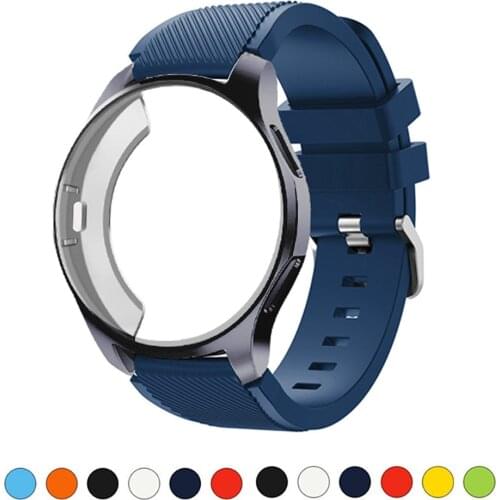 Silicone Case+band For Samsung Galaxy watch 46mm/42mm strap Gear S3 Frontier Band Sports watchband+Protector watch case 42/46 mm