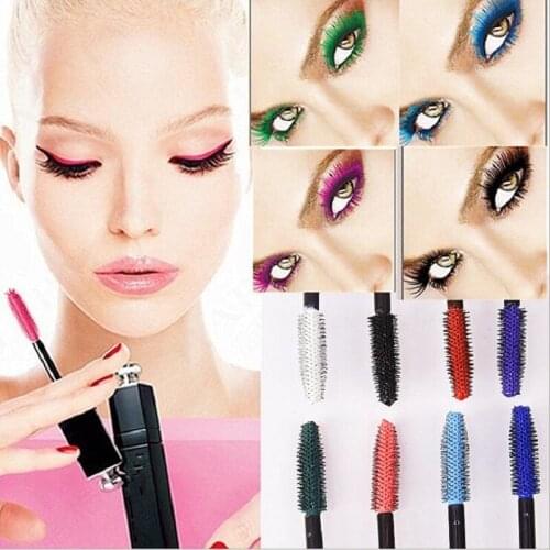 Color Mascara Waterproof Fast Dry Eyelashes Curling Lengthening Makeup Eye Lashes Blue Green Red Purple Black White Ink Mascara