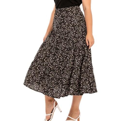 Floral Madi Plus Size Oversized 5Xl Large Korean Fashion High-Waisted Vintage Summer WomenS Clothing Skirt Vetement Femme 2021