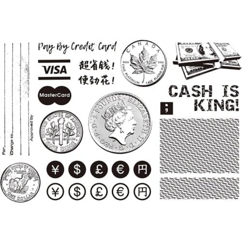 Money stamp Clear Stamp for Scrapbooking Transparent Silicone Rubber DIY Photo Album Decor A340