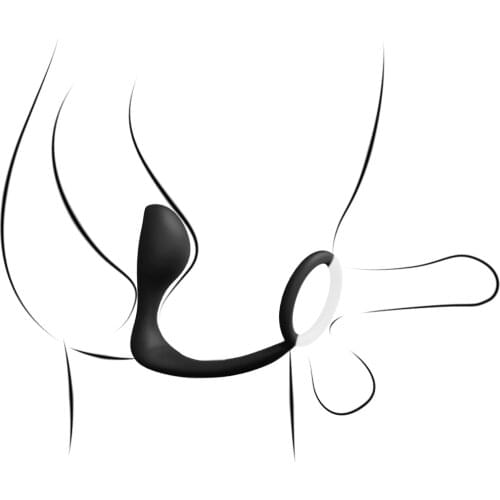 Erotic Silicone Cockring Anal Plug Prostate Massager Soft Smooth Strapon Dildo Butt Plug Penis Ring Gay Adult Sex Toys for Men