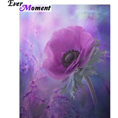 Ever Moment 5D Flowers DIY Full Square Drill Diamond Painting Diamond Mosaic Picture Rhinestones Beautiful Purple Floral ASF970