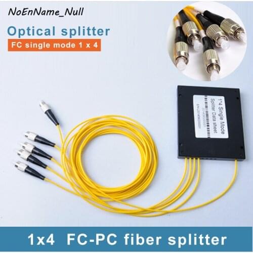 FC/PC 1x4 PLC Fiber Optic Splitter with FC/PC connector FTTH 1x4 PLC ABS Fiber splitters Box Optical splitter Free shipping