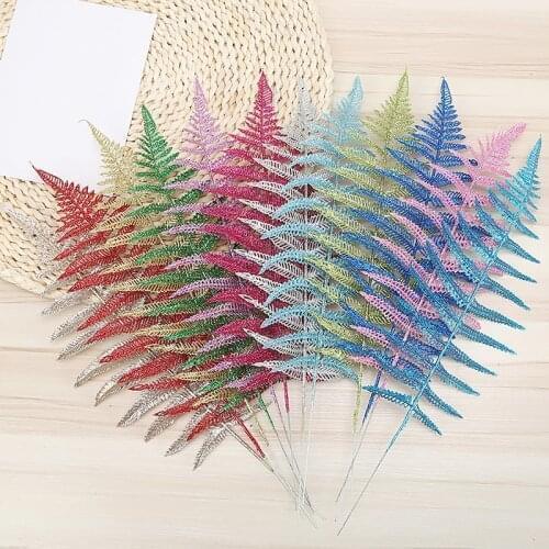 Artificial Leaves 40cm Hollow Out Christmas Decorations For Home Branch Peacock Tail Ornaments Xmas Tree PE