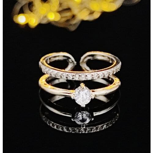 Silver/gold color AAA cubic zircon adjustable open fashion promise rings for women love party female anel finger jewelry R4679