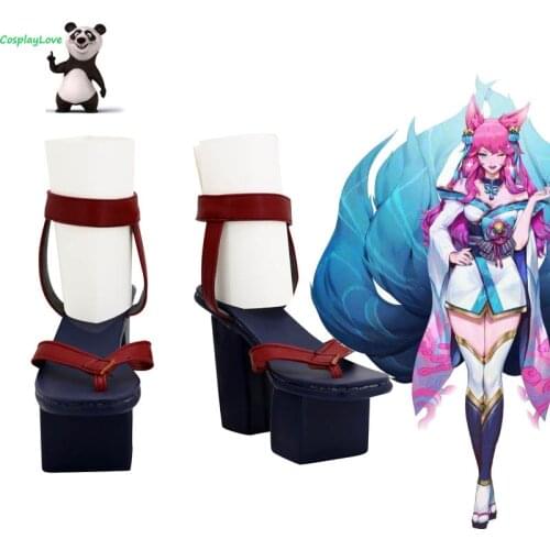 CosplayLove LOL Game LOL Spirit Blossom Ahri Black Red Cosplay Shoes Cosplay Long Boots Leather Custom Made