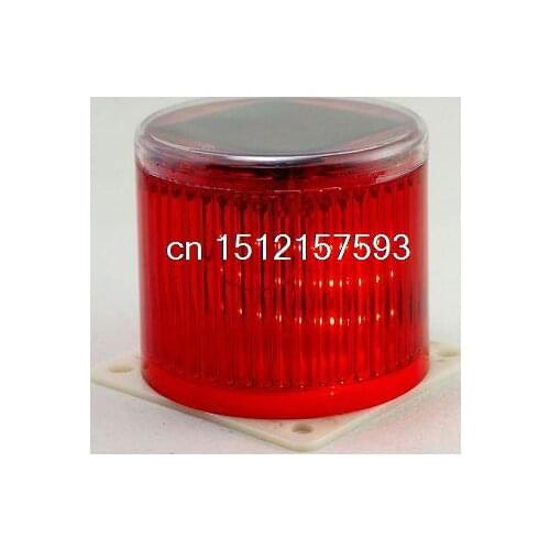 Red Solar Flasher LED Warning Beacon Light Operated Water Proof Marine Boat