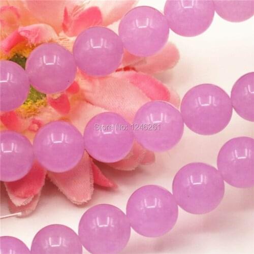 4mm 6mm 8mm 10mm 12mm 14mm Purple Chalcedony Crafts Loose DIY Round Beads Ball Jewelry Making Design Women Girl Christmas Gifts
