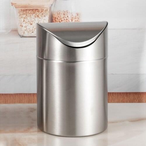 Trash Can For Desk With Can Small Tiny Countertop Trash Bin Can For Office Bathroom Kitchen Waste Basket 3 L/0.80 Gal