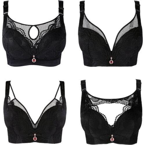 New Large Bra Fat mm breathable Close lace without steel ring Big cup sexy bra plus size women big size bra bralette