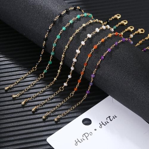 Manufacturers foreign trade source supply simple bohemian ins style beautiful fashion freshwater pearl stone bracelet women