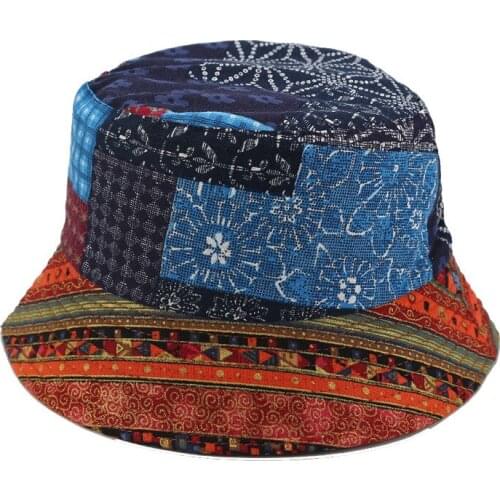 Reversible Bucket-Hats Flower Printed Sunscreen Men Women Panama Hat Cotton Fashion Anti-sun Gorro Pescador Fisherman Cat