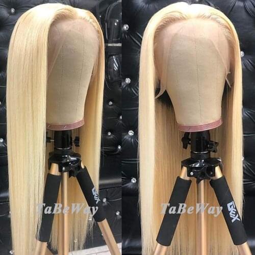TaBeWay Blonde Hair Lace Front Wigs Long Straight 613 Wig Heat Resistant Fiber Hair Synthetic Lace Front Wigs for Fashion Women