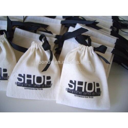 Cotton jewelry pouches Customized Logo cotton gift Bags wedding Gift bags Jewelry gift pouch Free Shipping