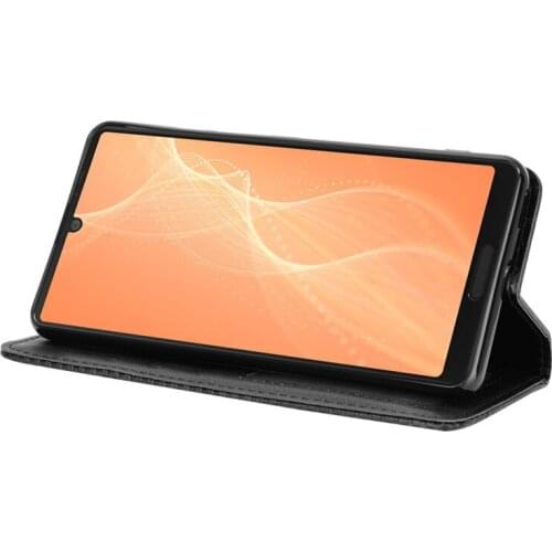 Suitable for Sharp Aquos Sense4 anti-drop magnetic card mobile phone case A003SH clamshell leather retro luxury wallet case