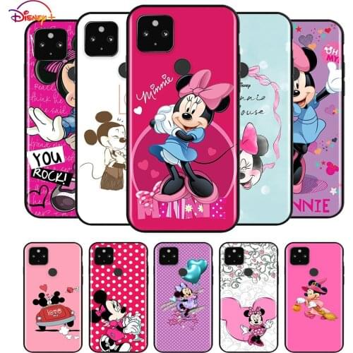 Minnie Mouse Cartoon Shockproof Cover for Google Pixel 5 5A 5XL 4 4A XL 5G Black Phone Case Shell Soft Fundas Coque Capa