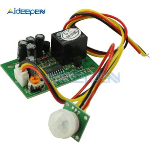 DC 12V PIR Motion Sensor Relay Module IR Infrared Human Body Induction Sensor Pyroelectric Controller Switch Timer Delay