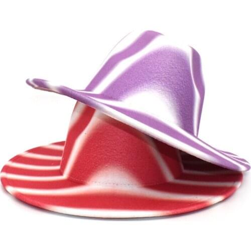 New Rainbow Striped Fedora Hat Panama Male Jazz Hat Shallow Top Fedora Hat Ladies Hat Men шляпаженская панама