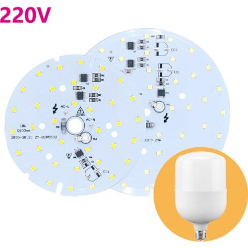 Led bulb lamp integrated pcb 220v 18W 24W smart IC light source light white / warm white For DIY Lighting Bulbs lamp panel