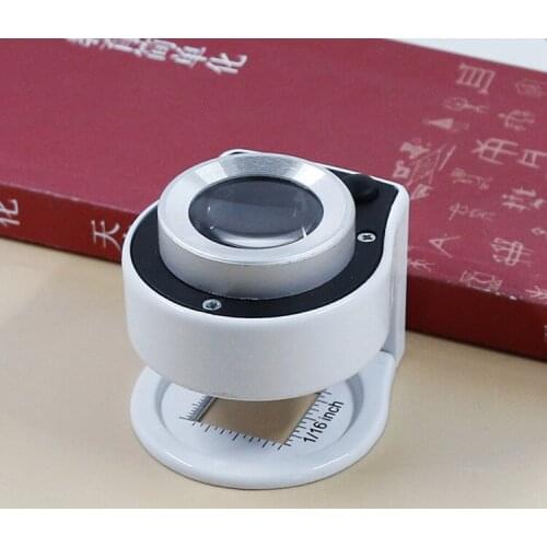 Magnification 15x Desk Stand Metal Optical Linen Tester Magnifier Lighted Jewel Identify Scale Magnifying Glass with LED Lamp