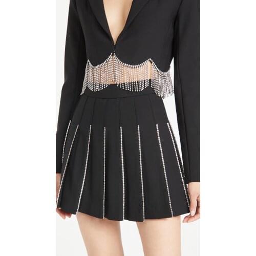 DEIVE TEGER 2021 Fashion New Chic Womens Beading A-line Skirt Sweet Office Lady Mini Skirt For Woman