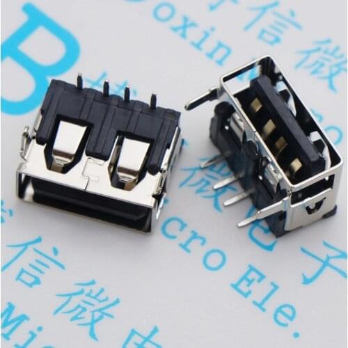 10PCS Type A female socket 10.0 short body USB female socket 10.0MM two feet without edge 2PIN
