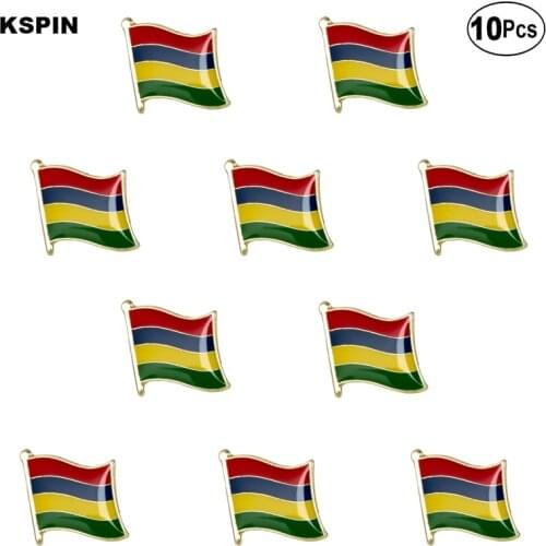 MAURITIUS Flag Lapel Pin Flag badge Brooch Pins Badges 10Pcs a Lot