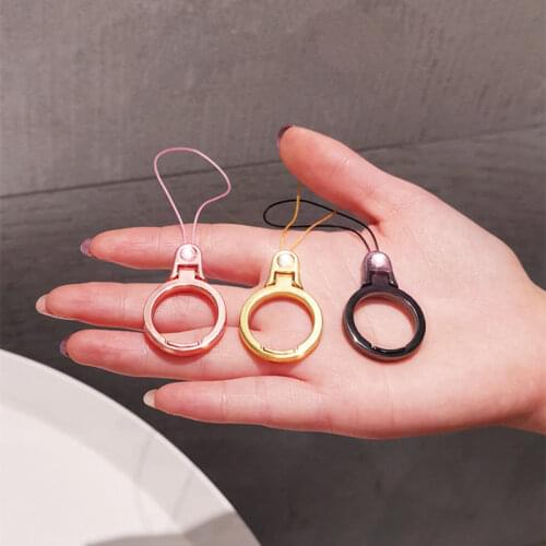 2 in 1 Keychain Finger Ring Strap Short Mobile Phone Lanyar for iPhone 12 Mini 11 Pro Max XS For Huawei Xiaomi Vivo Samsung A16