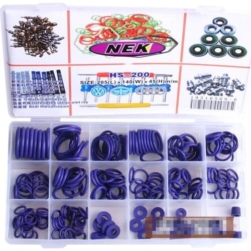 200pcs Purple O-RING for Car A/C o-ring seal A/C rubber o-ring seal box set W042