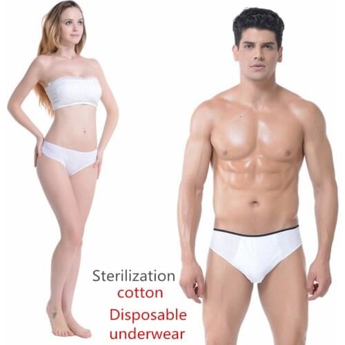 5 Pcs Free Wash Cotton Non-woven Fabric One Time Use Sterilized Maternity Disposable Underwear Men Briefs