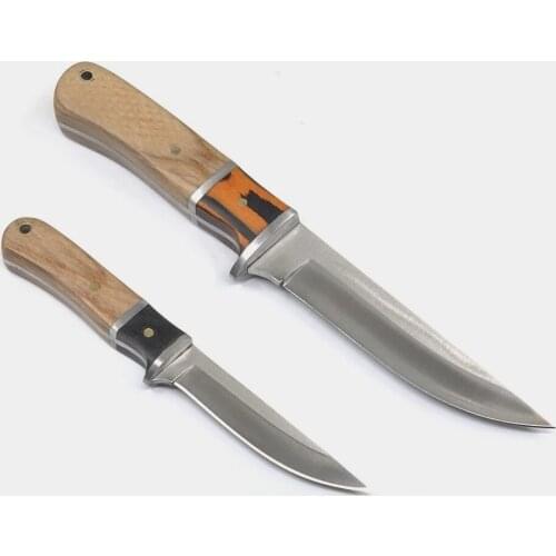 8.62''/6.30'' Fixed Blade Knife with Sheath Outdoor Camping Survival Tactical Straight Knives Hunting Knife Self-defense Tool