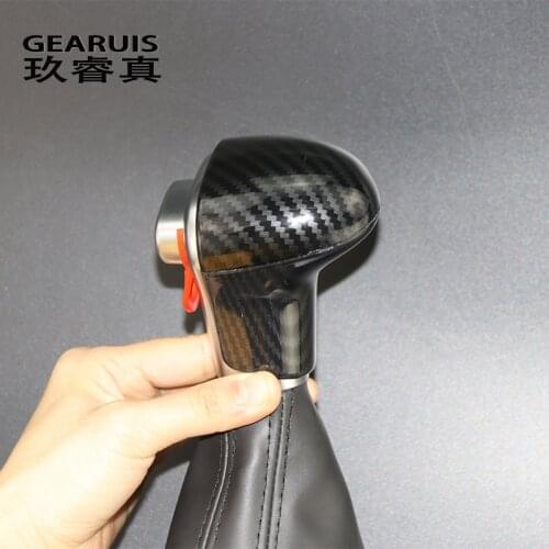 Car Styling Carbon Fiber Gearshift Handle Frame Cover Stickers For Audi A4 B8 A5 A6 C7 S6 A7 S7 Q5 Q7 Gear Shift Knob Head Decal