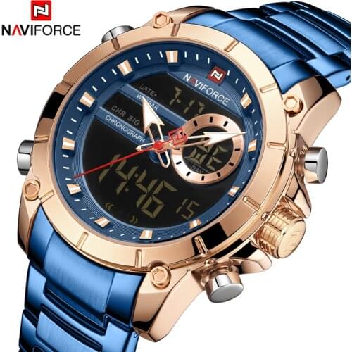NAVIFORCE Men Watch Top Luxury Brand Quartz Male Clock Design Sport Waterproof Stainless Steel Wristwatch Reloj Hombre 2020 New