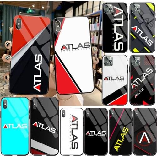 HOTCASHOP Luxury brand atlas Phone Case Tempered Glass For iPhone 12 pro max mini 11 Pro XR XS MAX 8 X 7 6S 6 Plus SE 2020 case
