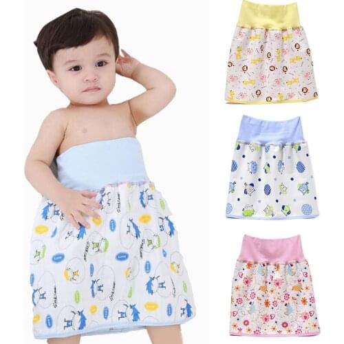 Children High Waist Diapers skirt Boys Girls Comfy Reusable Baby Diapers Skirt Shorts 2 in1 Bebes Training Skirt Diaper Pants