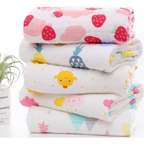 Baby Blanket Absorbent Bath Towel New Born Swaddle Wrap Stroller Children Siesta Quilt Bed Linen Cotton High Density Gauze AB61