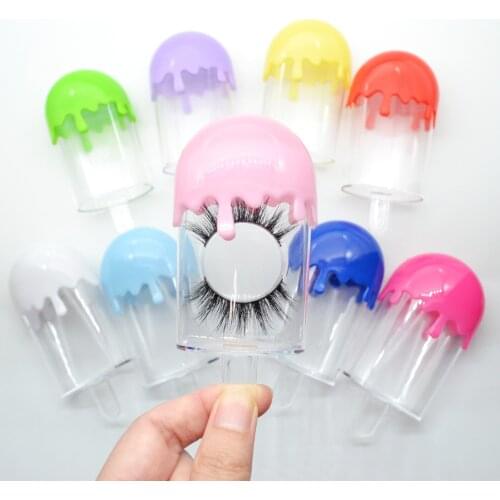 Lash Boxes Packaging Ice Cream lash Box Cases Custom Logo Mink Lashes Pack Wholesale Eyelash Package Boxes Case