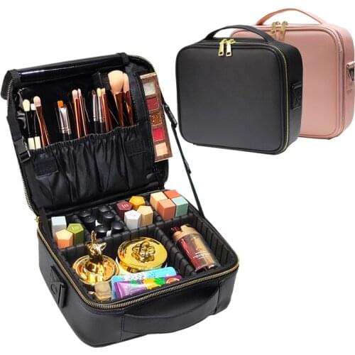 2021 New Large Capacity Cosmetic Bag High Quality Adjustment Space Travel Makeup Tool Case