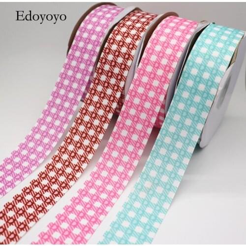 10 Yards 1.5'' 38MM Heart Lattice Printed Grosgrain Ribbons For Hair Bows DIY Handmade Materials Y202081101