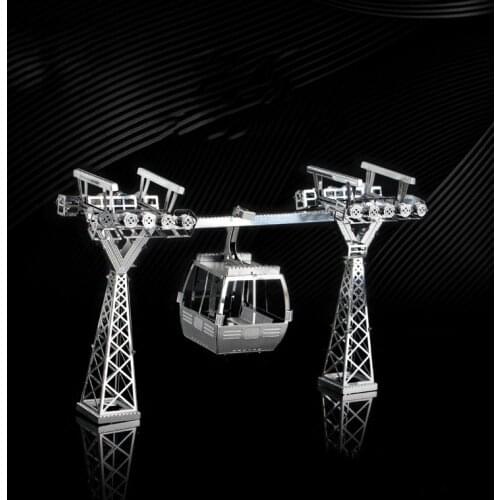 Iron Star F31105 3D Metal Jigsaw Puzzle Model Kit Cable Car Assembly Model Building Kits For Adults DIY 13.8x3.8x8.7CM