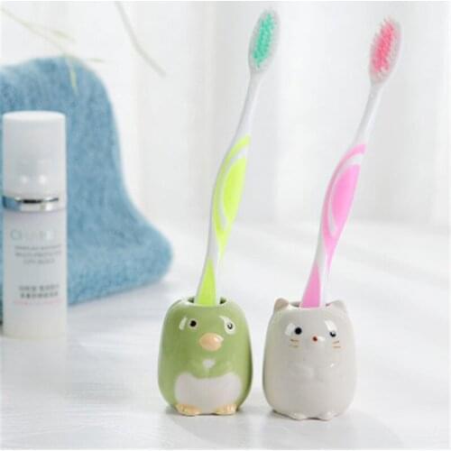 Multifunctional Ceramic Toothbrush Holder Bath Accessories Bathroom Shower Simple Tooth Brush Stand Shelf