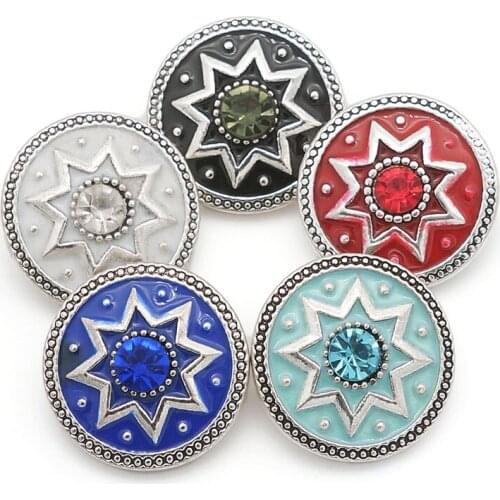 Fashion beauty Oil Star 18MM metal snap buttons fit DIY 18mm snap jewelry wholesale KZ3283