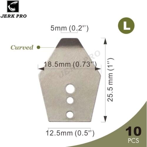 JERK PRO 10PCS Size L Stainless Steel Hot Chatter Blades Make Swim Jig Dancer Fishing Lures Components Tackle Craft Accessories