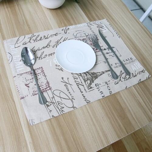 Cotton and linen tablecloth set placemat coaster table mat high quality fabric mat