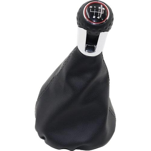 Chrome & Leather Car Shift Gear Knob Lever Gaitor Boot Cover For VW GOLF 3 MK3 VENTO 1992 1993 1997 1995 1996 1997 1998 T4